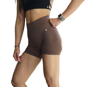 Sculpted Scrunch Shorts (Truffle Brown)