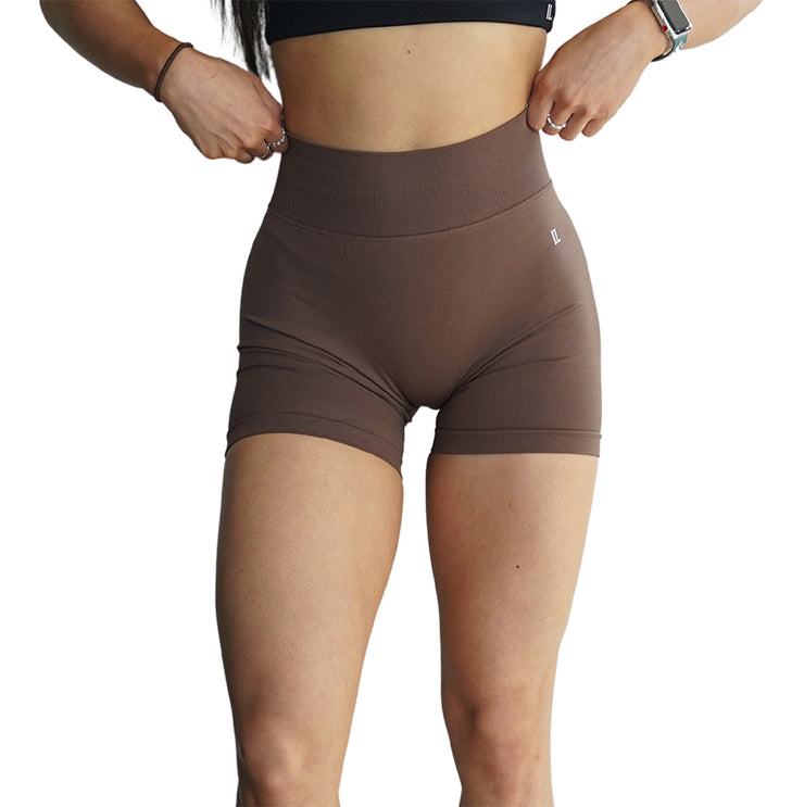 Sculpted Scrunch Shorts (Truffle Brown)