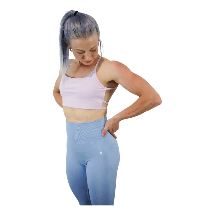 Sculpted Criss Cross Sports Bra (Lilac)