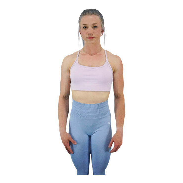 Sculpted Criss Cross Sports Bra (Lilac)