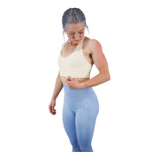 Sculpted: Halter Sports Bra (Cream)