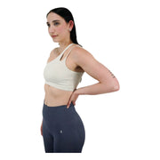 Sculpted: One Shoulder Sports Bra (Ivory)
